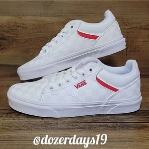 Price Is Firm Vans Women's Seldan White Checkerboard